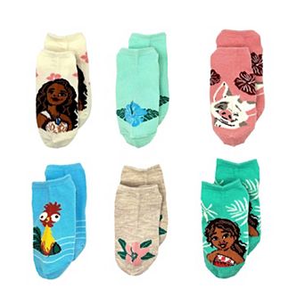 Disney's Moana 2 Girls 6-Pack No-Show Socks