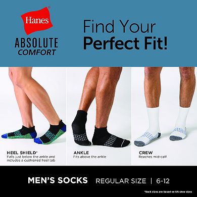 Men's Hanes® 3-Pack Ultimate Absolute Comfort Moisture-Wicking Crew Socks