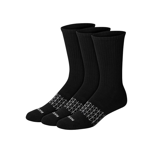 Men's Hanes® 3-Pack Ultimate Absolute Comfort Moisture-Wicking Crew Socks