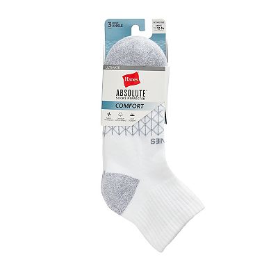 Men's Hanes® 3-Pack Ultimate Absolute Comfort Moisture-Wicking Ankle Socks