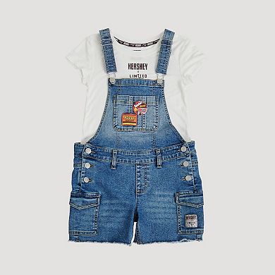 Girls 7-16 HERSHEY x Limited Too Tee & Denim Overalls with Pockets