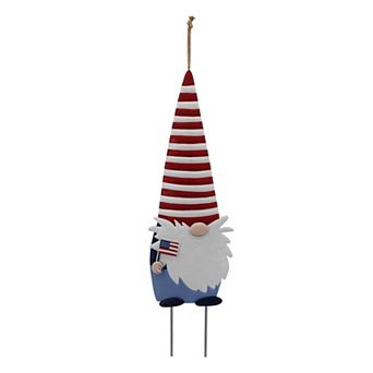 Americana Striped Gnome Garden Stake