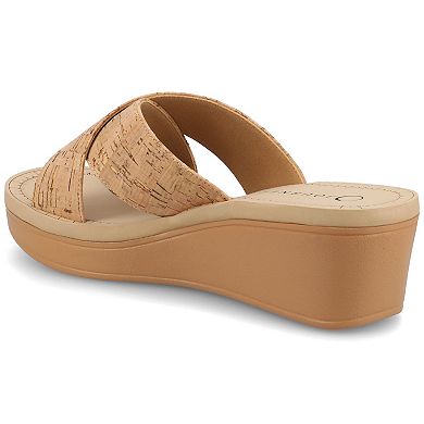 Journee Biara Women's Slip On Platform Wedge Sandals