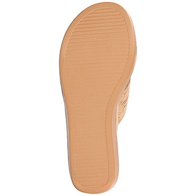 Journee Biara Women's Slip On Platform Wedge Sandals