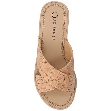 Journee Biara Women's Slip On Platform Wedge Sandals