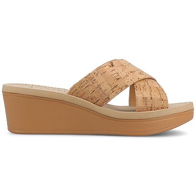 Journee Biara Women's Slip On Platform Wedge Sandals