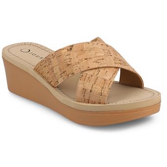 Journee Biara Women's Slip On Platform Wedge Sandals
