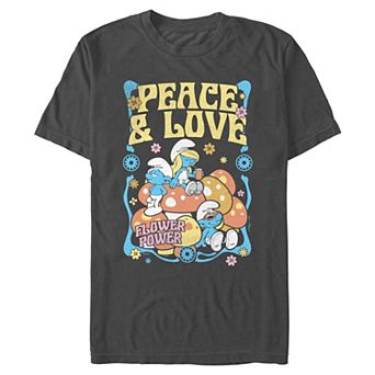 Men's Smurfs Peace And Love Graphic Tee