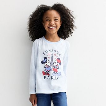 Girls 4-12 Jumping Beans® Disney's Minnie & Mickey Mouse Long Sleeve Graphic Tee