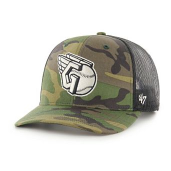Men's Cleveland Guardians '47 Camo Trucker Snapback Hat