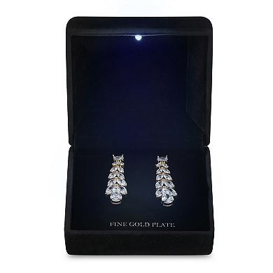 Gold Tone Cubic Zirconia Drop Earrings