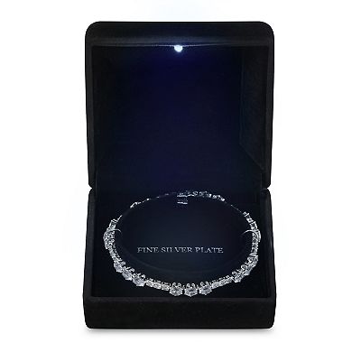 Silver Tone Cubic Zirconia Tennis Coil Bracelet