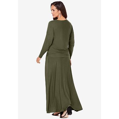 Jessica London Women's Plus Size 2-Piece Dolman Sleeve Skirt Set