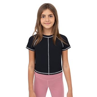 Girls 7-20 Layer 8 Short Sleeve Rib Active Tee