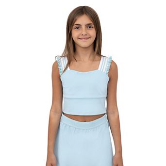 Girls 7-20 Layer 8 Ruffle Rib Tank Top