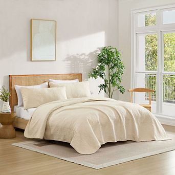 HLC.ME Lorenzo - 3 pc Soft Quilt Set, Lightweight Interlocked Machine Washable Bedspread Coverlet