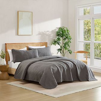 HLC.ME Lorenzo - 3 pc Soft Quilt Set, Lightweight Interlocked Machine Washable Bedspread Coverlet
