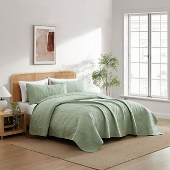 HLC.ME Benji - 3 pc Soft Quilt Set, Lightweight Interlocked Machine Washable Bedspread Coverlet