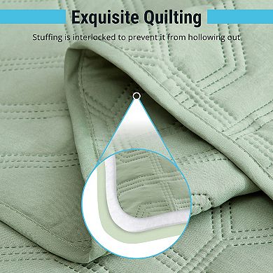 HLC.ME Logan - 3 Piece Soft Quilt Set, Lightweight Interlocked Machine Washable Bedspread Coverlet