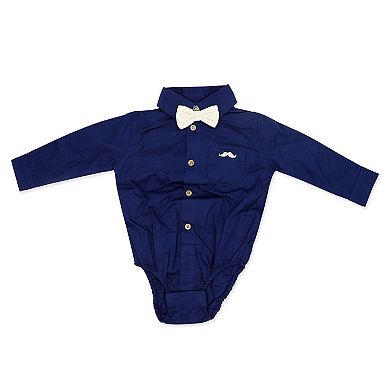Little Gent Baby Boys 4 Piece Suspender and Khaki Bowtie Clothing Set