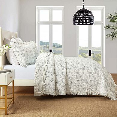 Marcielo 3-Piece 100% Cotton Oversized Ruffle Bedspread Quilt Set Flower