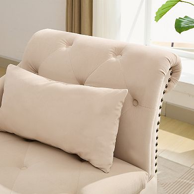 Accent Tufted Velvet Chaise Lounge Indoor with Storage Function