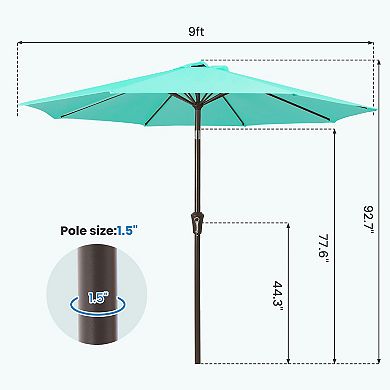 Serwall 9-ft Patio Market Umbrella with Crank & Tilt