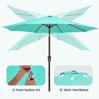 Serwall 9-ft Patio Market Umbrella with Crank & Tilt
