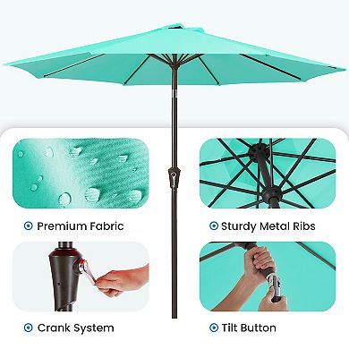 Serwall 9-ft Patio Market Umbrella with Crank & Tilt
