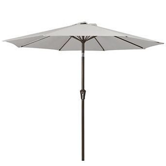 9ft Outdoor Patio Market Umbrella, Table Umbrella with 8 Sturdy Ribs, Push Button Tilt & Crank