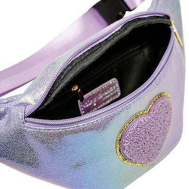 Kid's Shiny Heart Patch Sling Bag