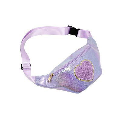 Kid's Shiny Heart Patch Sling Bag