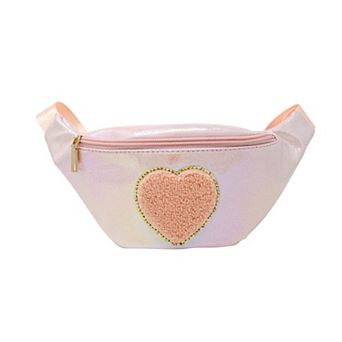 Kid's Shiny Heart Patch Sling Bag