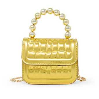 Kid's Mini Glam Quilted Pearl Handle Purse