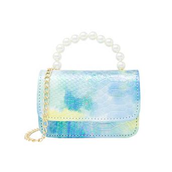 Kid's Tie Dye Crocodile Pearl Handle Bag
