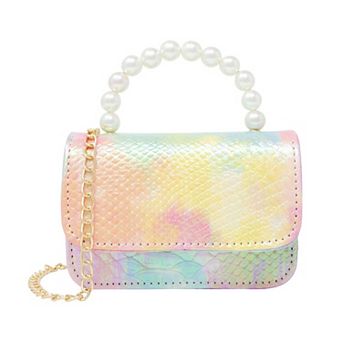 Kid's Tie Dye Crocodile Pearl Handle Bag