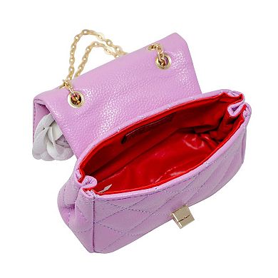Kid's Classic Quilted Flower Pearl Handbag