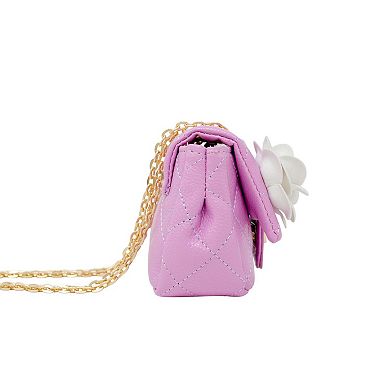 Kid's Classic Quilted Flower Pearl Handbag