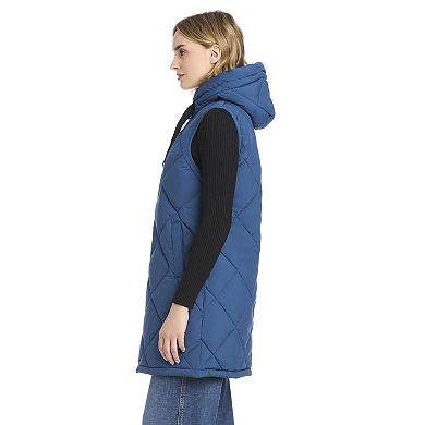 Women's Modern Supply by Sanctuary Hooded Long Puffer Vest
