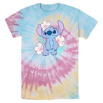 Disney's Lilo & Stitch Flower Set Stitch Tie Dye Men's Graphic Tee