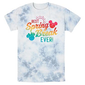 Disney's Mickey Mouse Best Spring Break Ever Bombard Wash Men's Graphic Tee