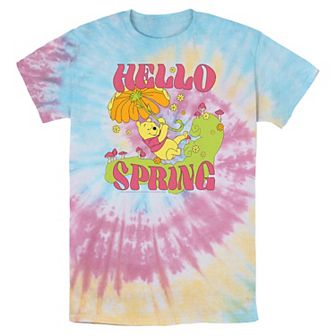 Disney's Winnie The Pooh Hello Spring Tie Dye Men's Graphic Tee