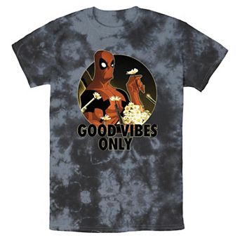 Men's Marvel Deadpool Good Vibes Only Bombard Wash Graphic Tee