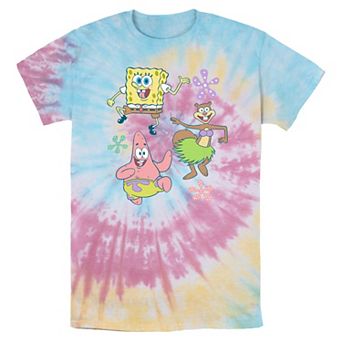 Men's SpongeBob SquarePants And Friends Dancing Tie Dye Graphic Tee