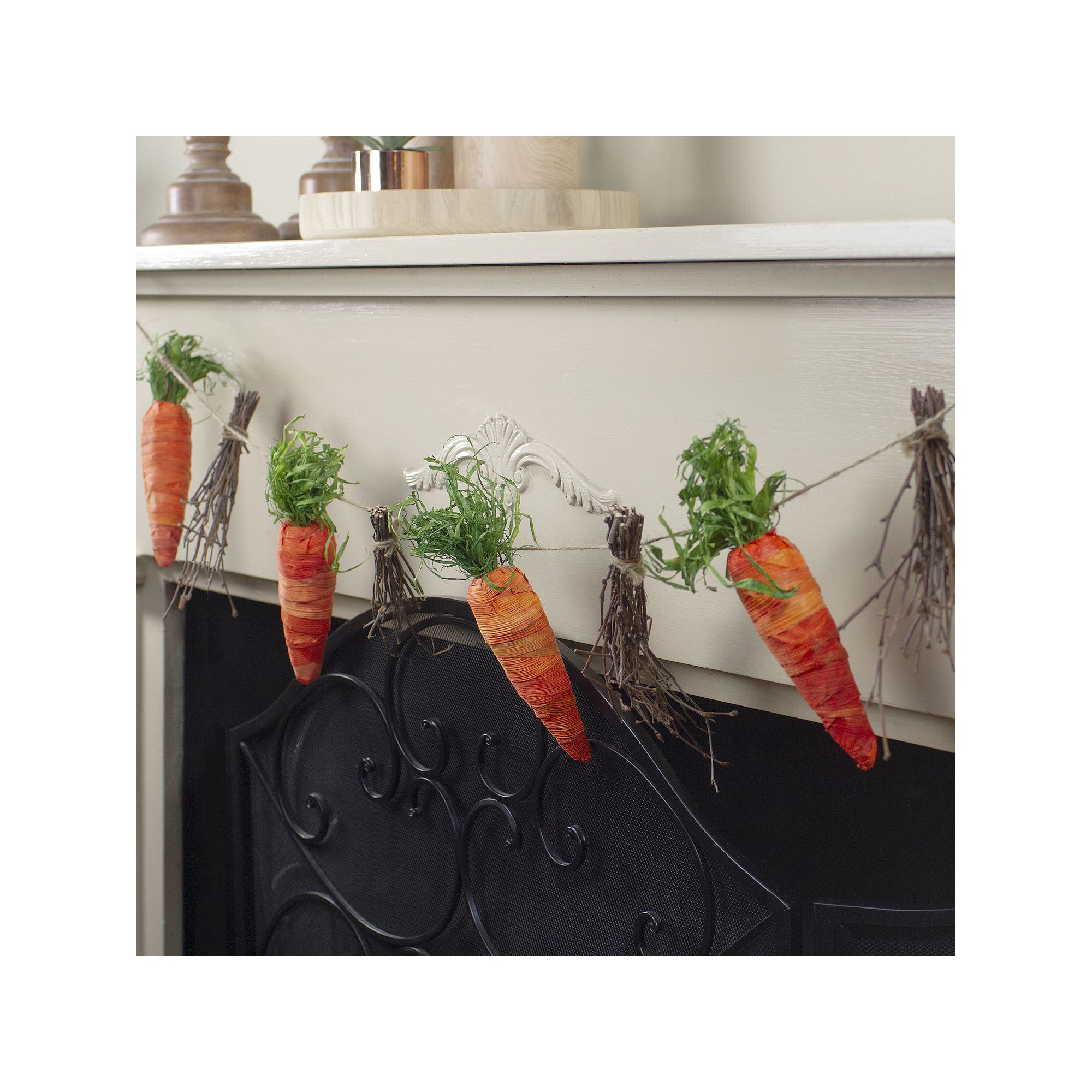 Northlight 3.25 Carrots and Twigs Artificial Easter Garland, Orange