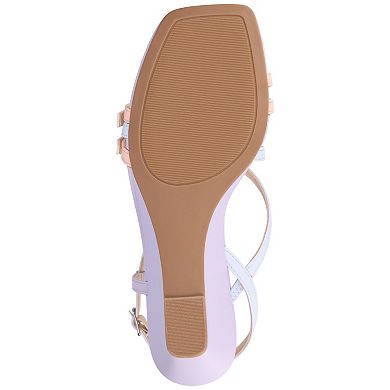 Journee Clinne Women's Multi Strap Wedge Sandals