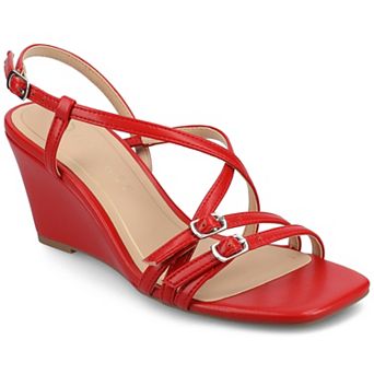 Journee Clinne Women's Multi Strap Wedge Sandals