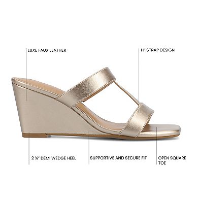 Journee Clodie Women's Slip-On Wedge Sandals