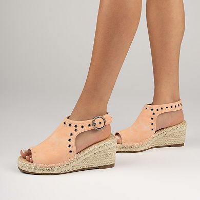 Journee Crisie Women's Ankle Strap Espadrille Wedge Sandals