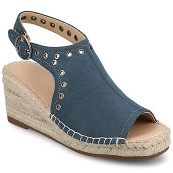Journee Crisie Women's Ankle Strap Espadrille Wedge Sandals